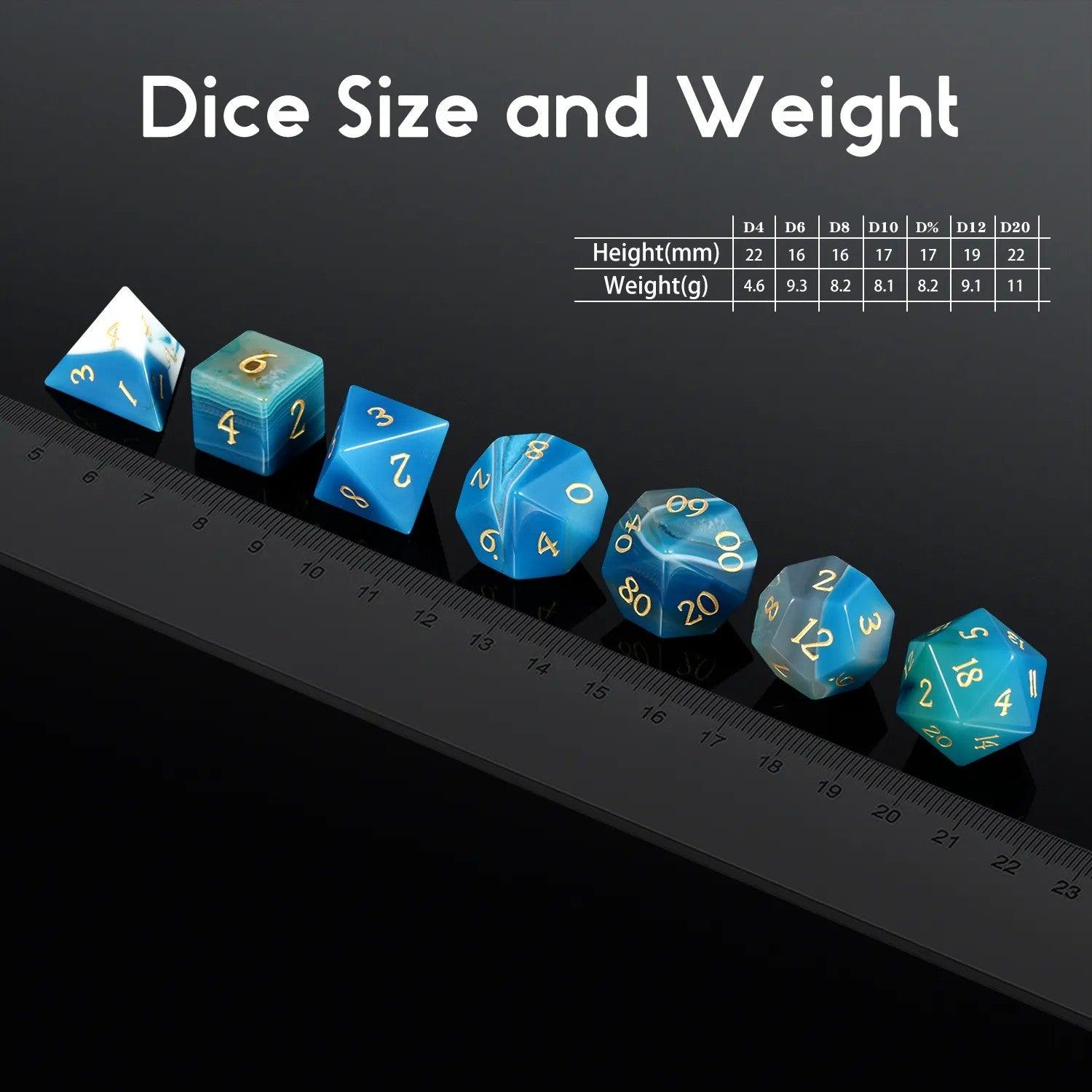 Blue Agate Voyager's Tale Dice Set - Living Skies Games