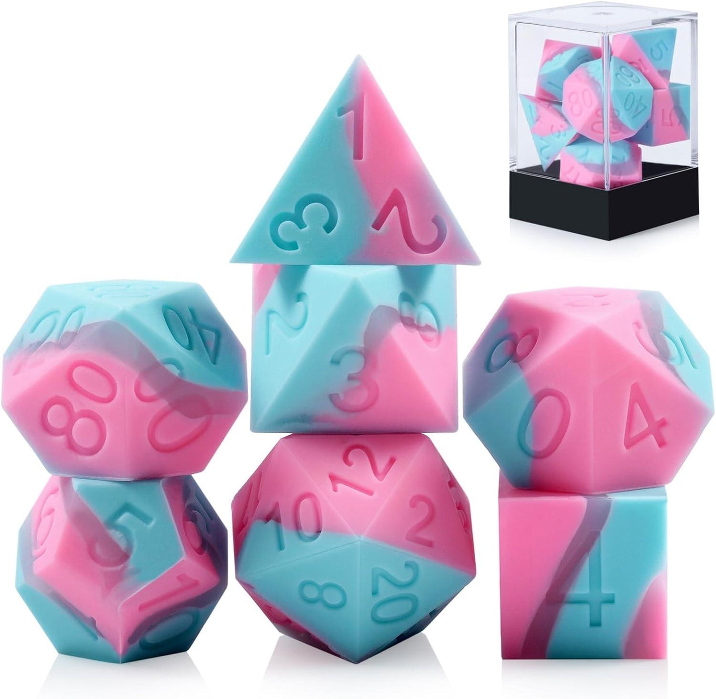 Candy Swirl Silicone Dice Set - Living Skies Games