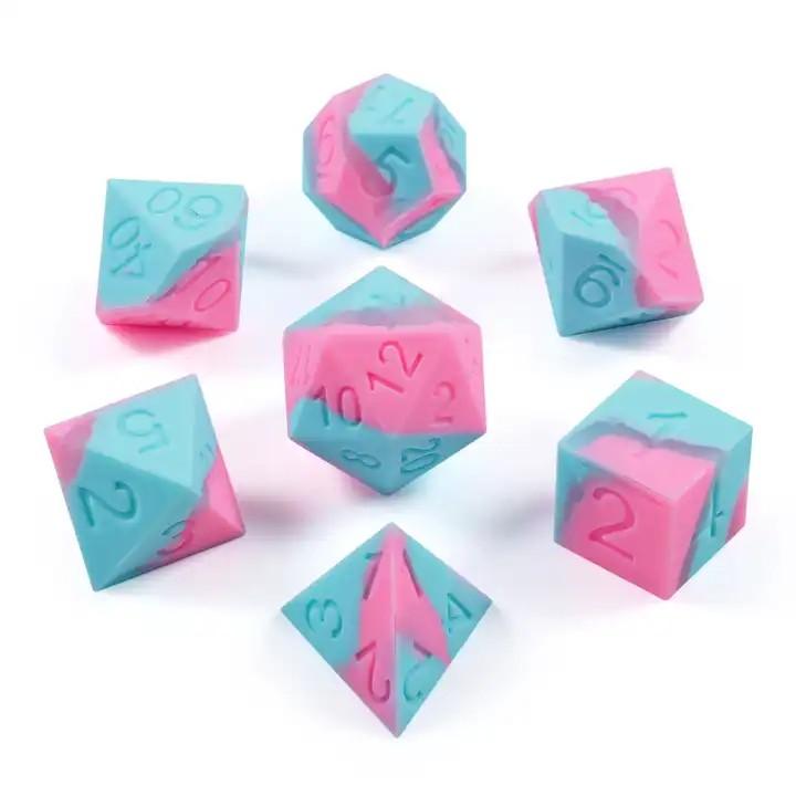 Candy Swirl Silicone Dice Set - Living Skies Games