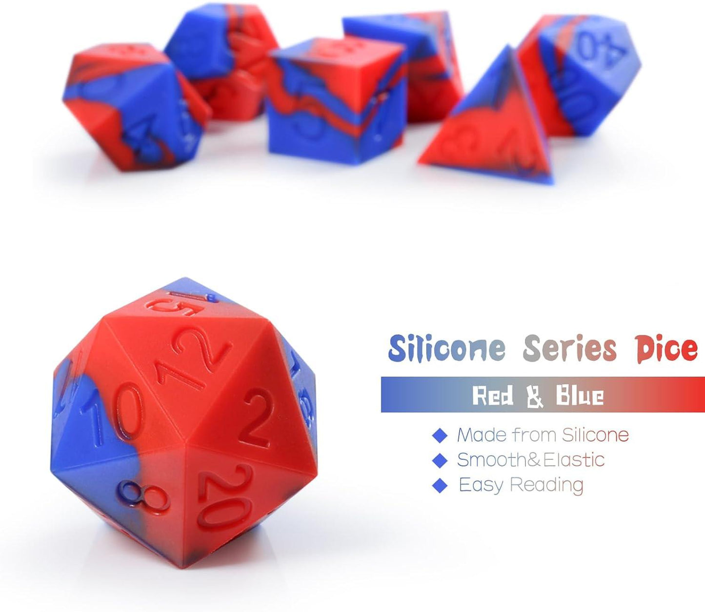 Cerulean Flame Silicone Dice Set - Living Skies Games