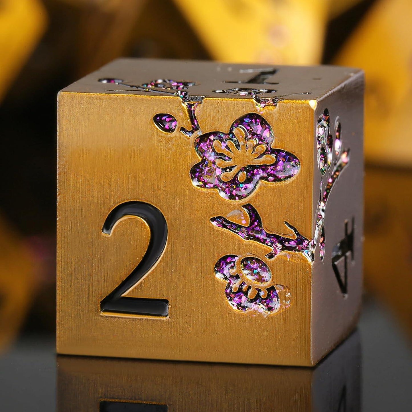 Golden Petal Majesty Dice Set - Living Skies Games