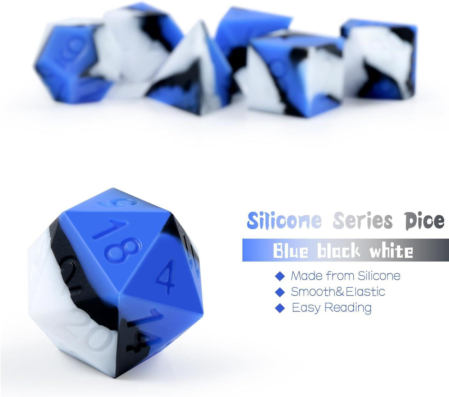 Midnight Swirl Silicone Dice Set - Living Skies Games