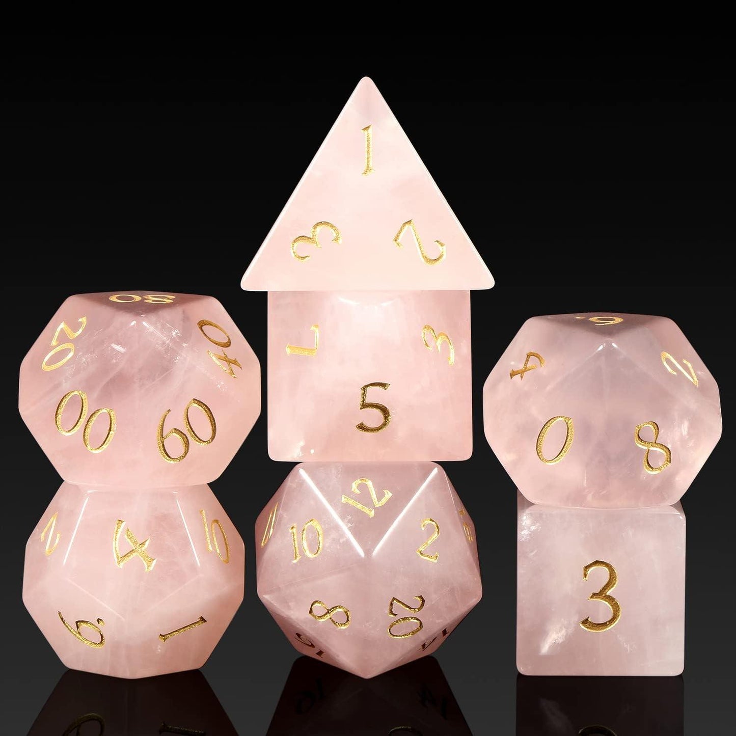 Rose Quartz Heartstone Harmony Dice Set - Living Skies Games