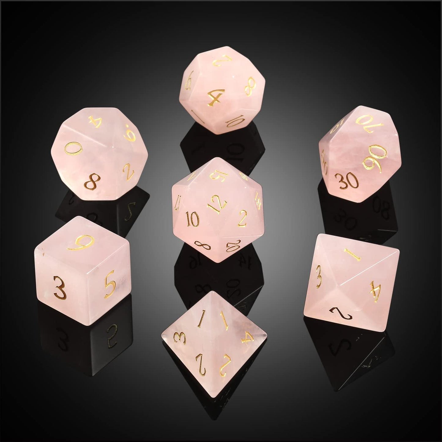 Rose Quartz Heartstone Harmony Dice Set - Living Skies Games