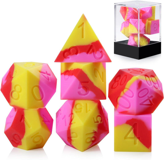 Sunset Fusion Silicone Dice Set - Living Skies Games