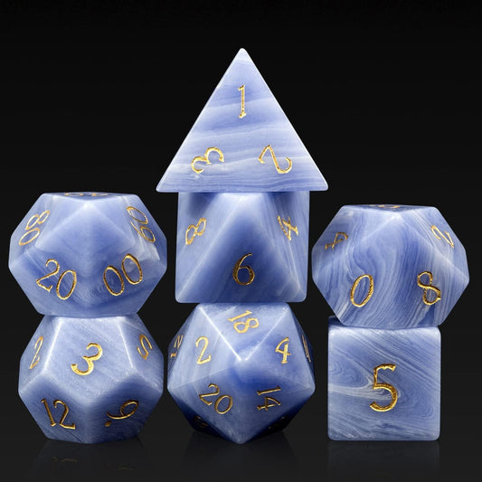 Synthetic Stone Purple Agate Enchanter's Dice Set - Living Skies Games