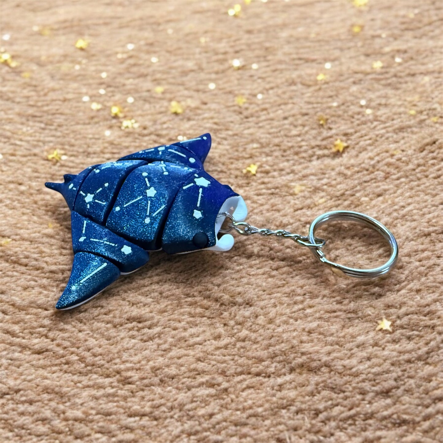 Flexi Galaxy Manta Ray Keychain