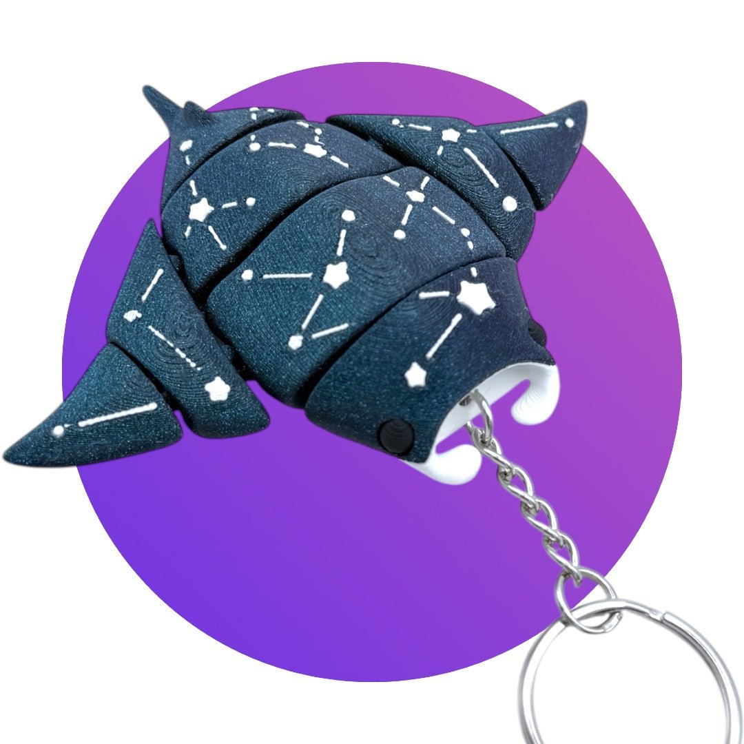 Flexi Galaxy Manta Ray Keychain