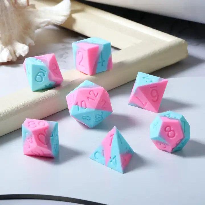 Candy Swirl Silicone Dice Set - Living Skies Games