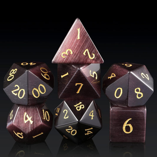 Dark Purple Opal Twilight Dice Set - Living Skies Games