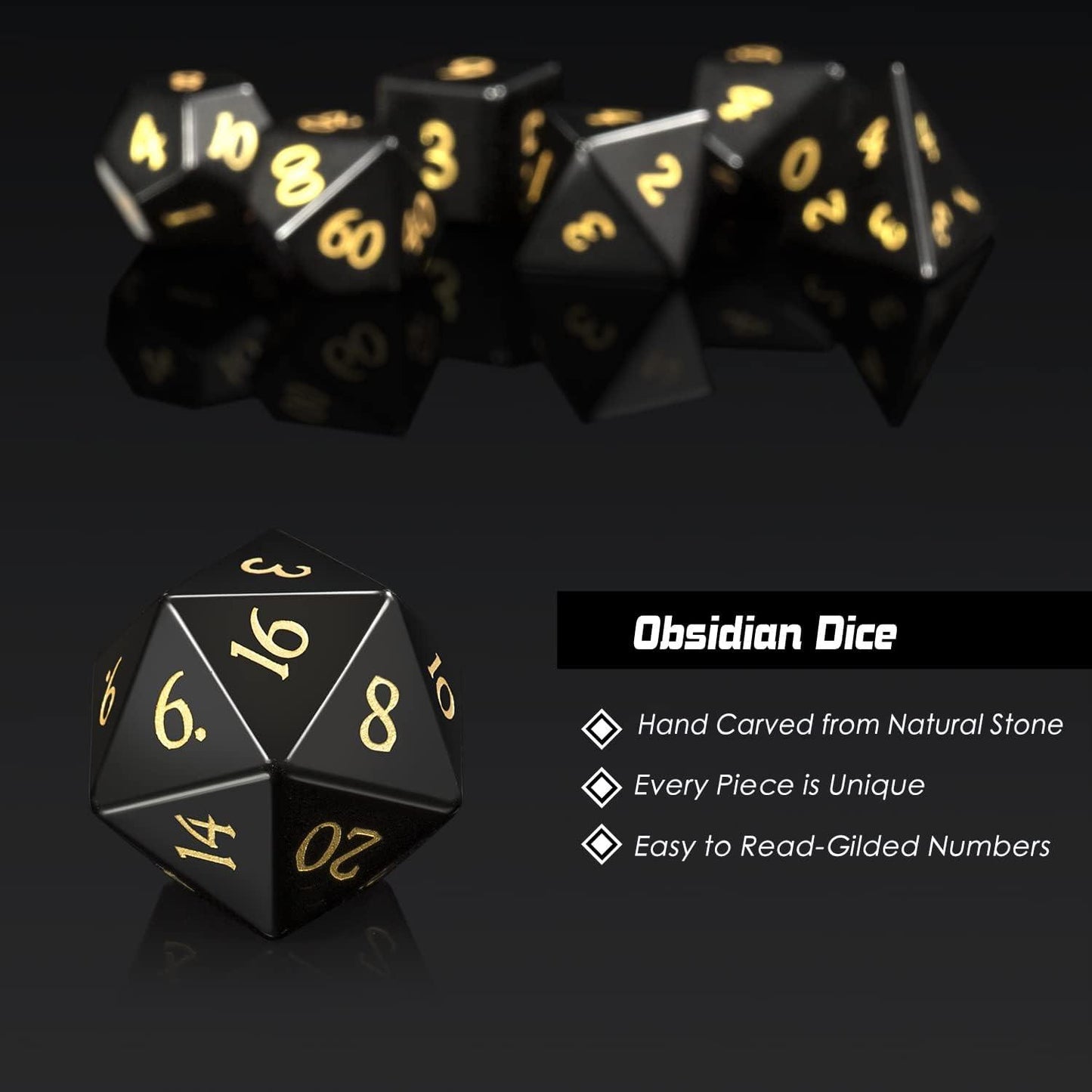 Obsidian Nightfall Dice Set - Living Skies Games