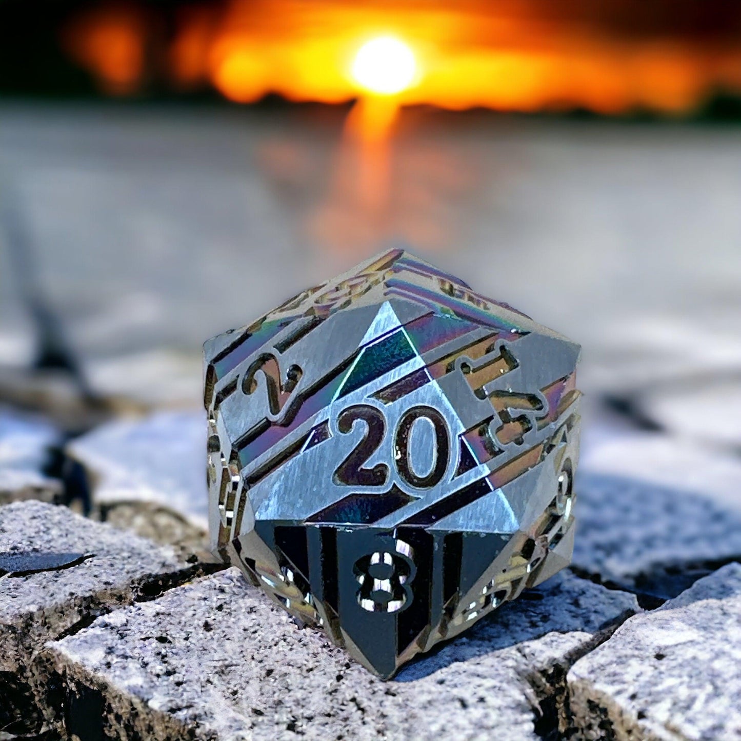 Prismatic Spectrum Titan D20 Dice - Living Skies Games