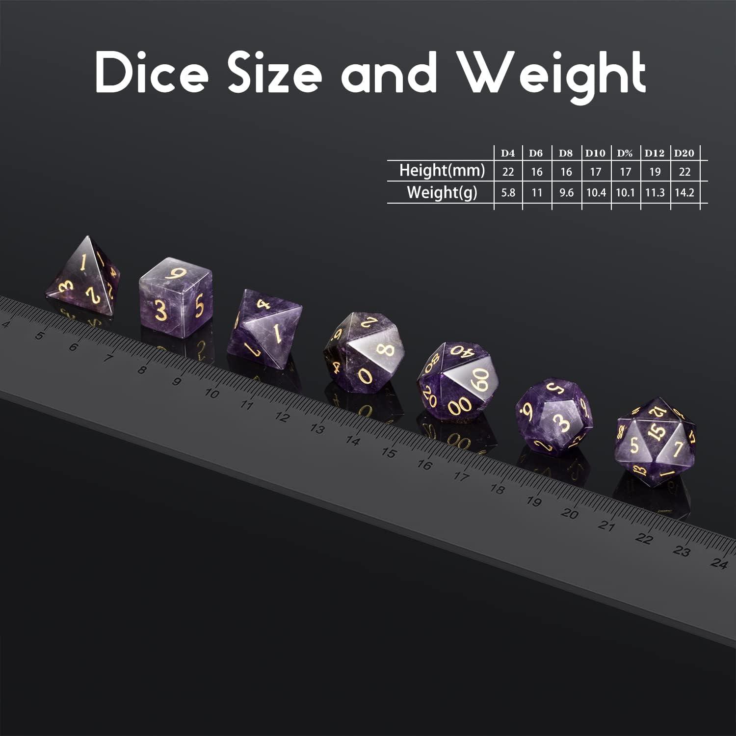 Purple Amethyst Mystic Dice Set - Living Skies Games