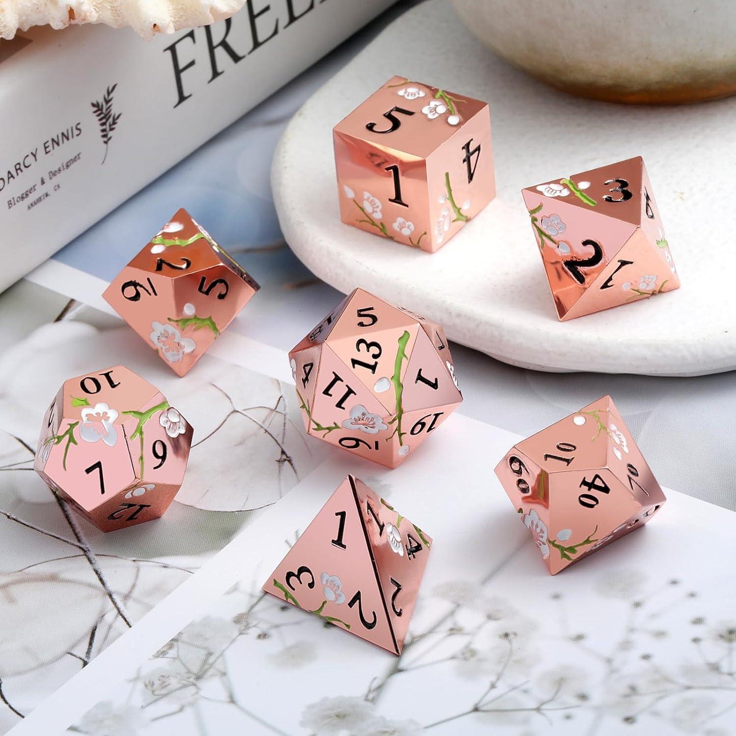 Roseate Sakura Elegance Dice Set - Living Skies Games