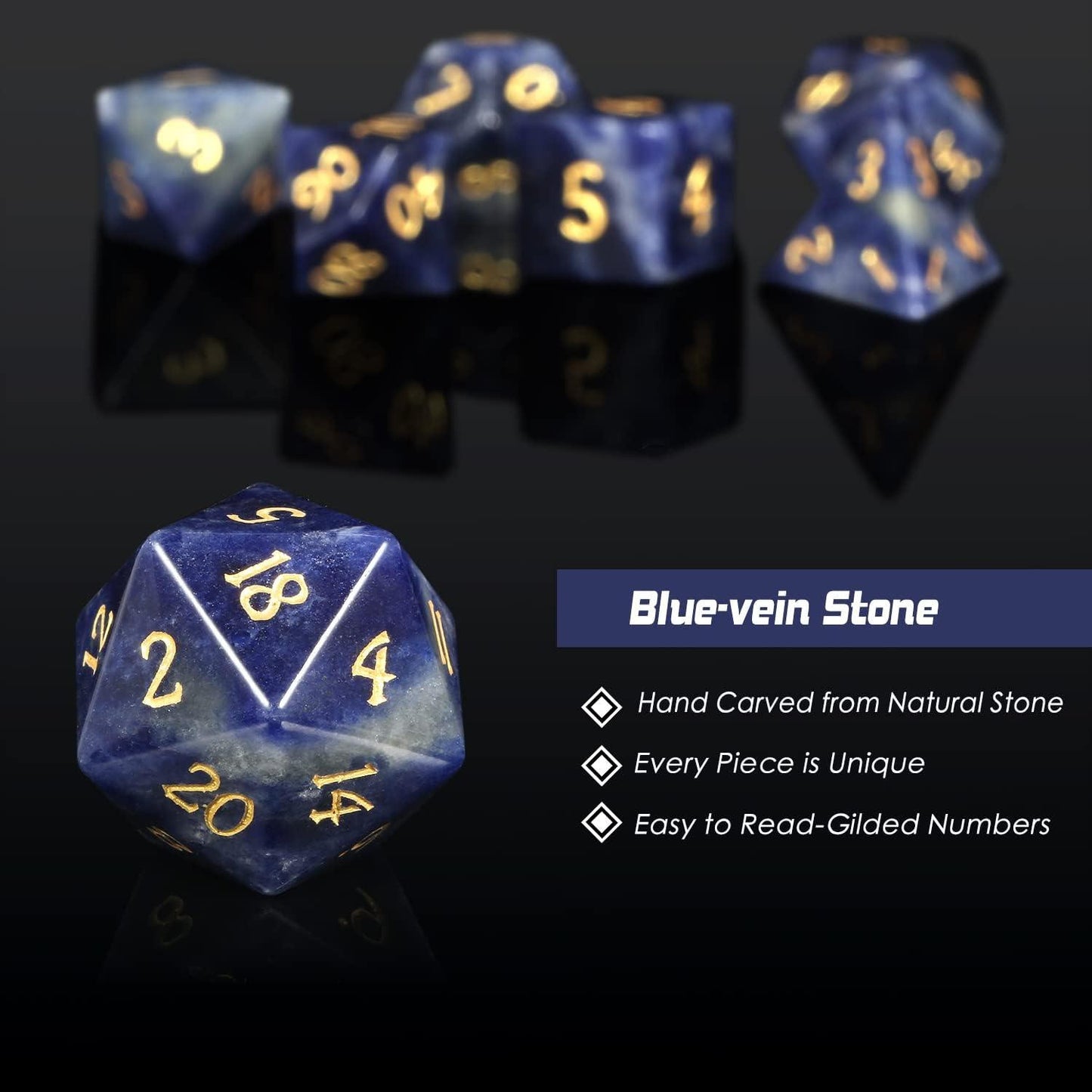 Sodalite Wisdom's Journey Dice Set - Living Skies Games