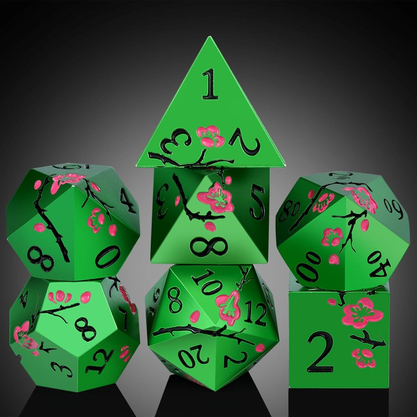 Verdant Cherry Blossom Dice Set - Living Skies Games