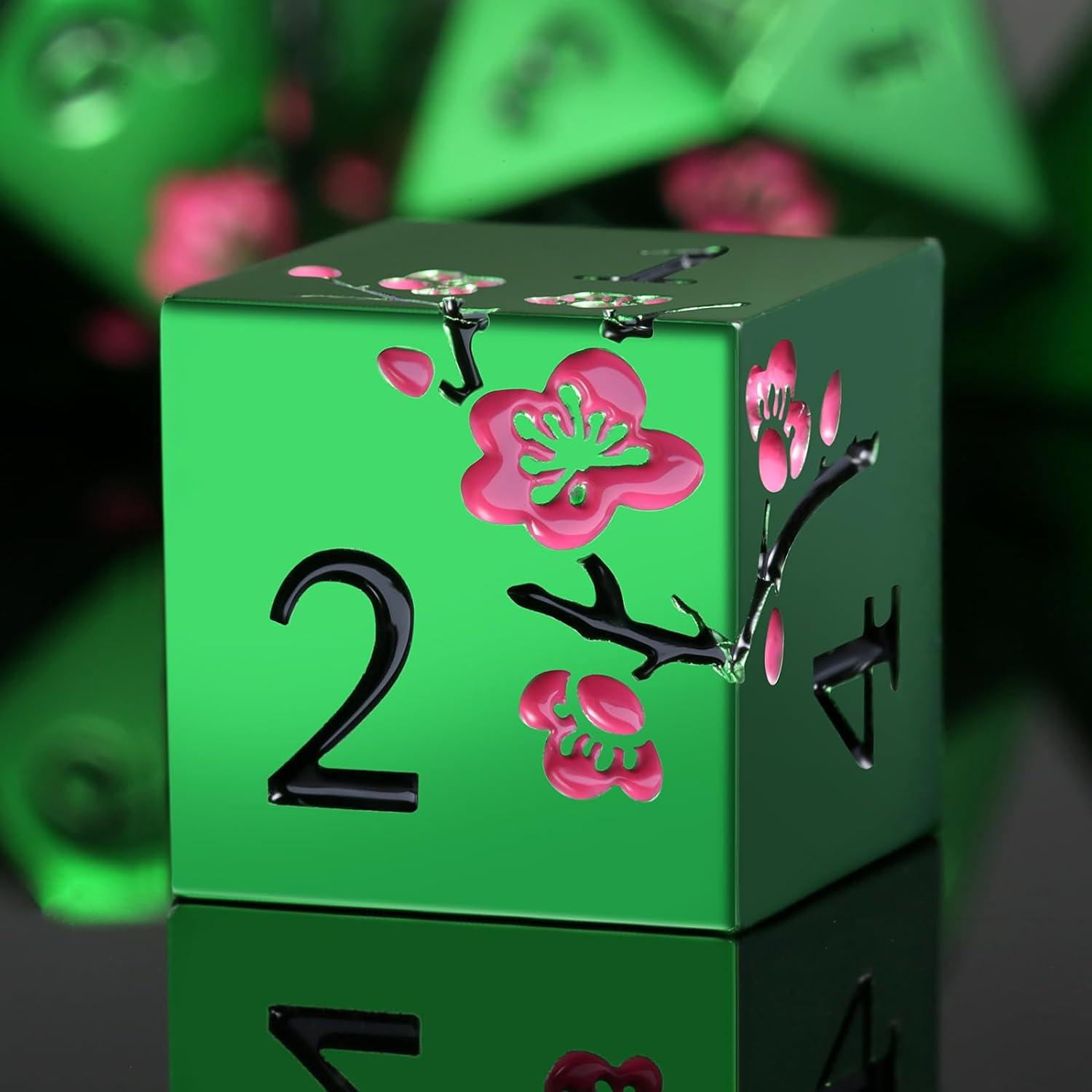 Verdant Cherry Blossom Dice Set - Living Skies Games