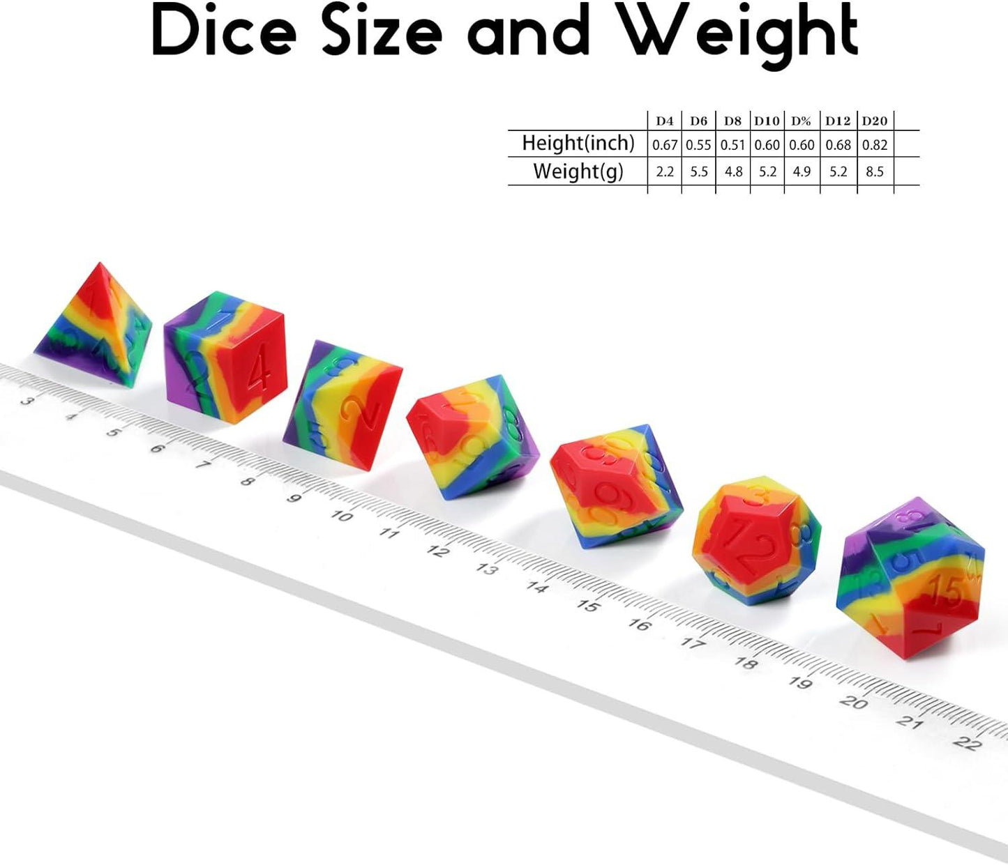 Vibrant Spectrum Silicone Dice Set - Living Skies Games